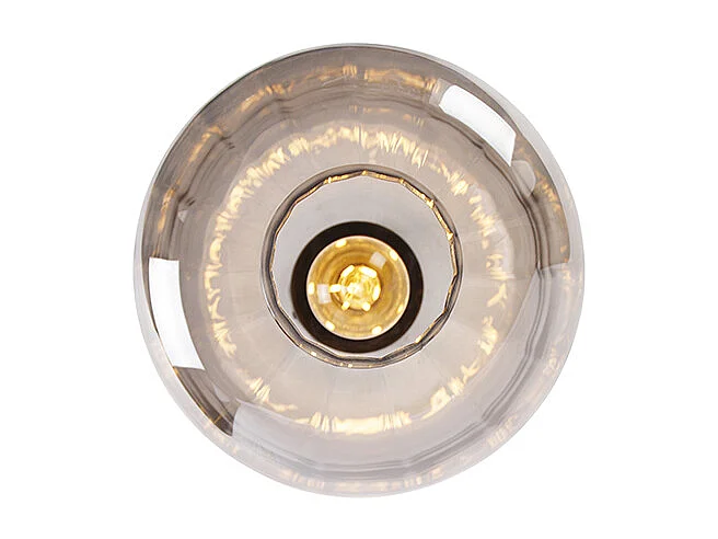 Plafonnier design noir avec verre fumé - Qara