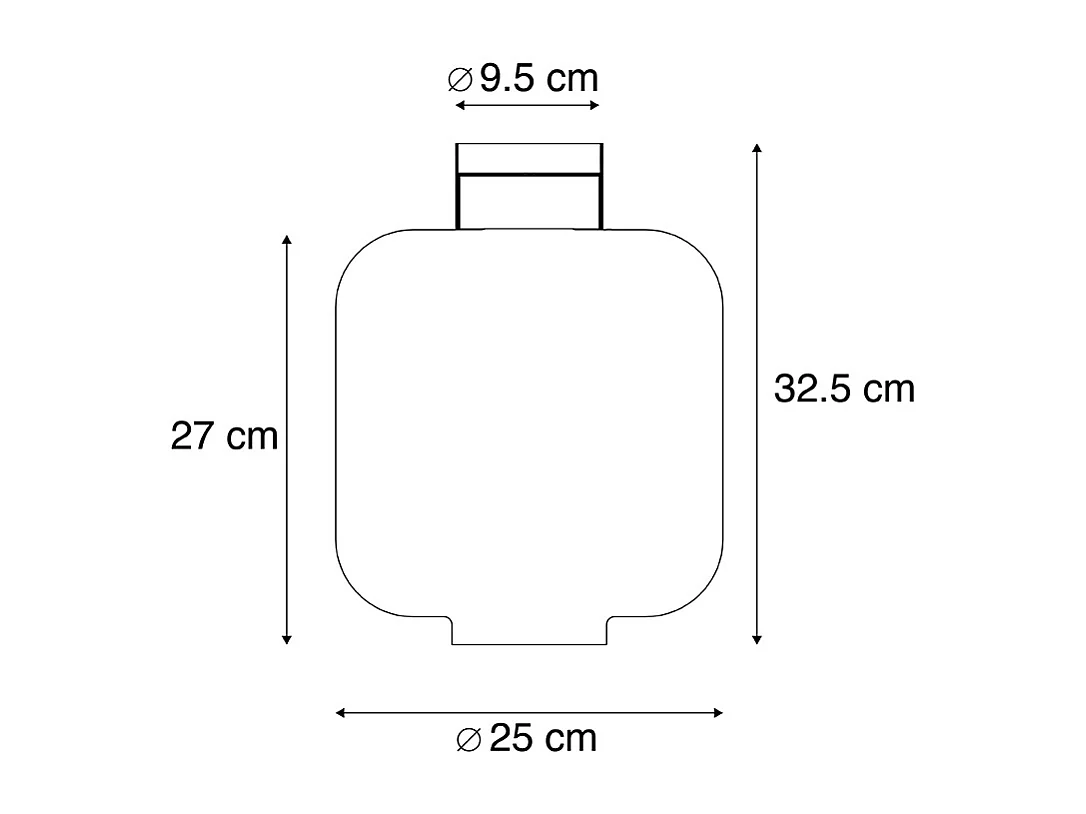 Plafonnier design noir avec verre fumé - Qara
