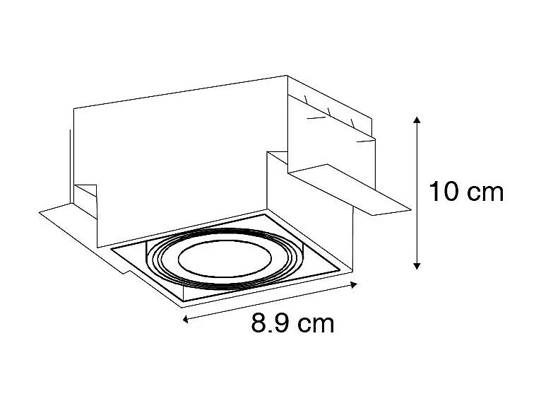 Spot encastré blanc GU10 orientable et inclinable sans bordure - Oneon