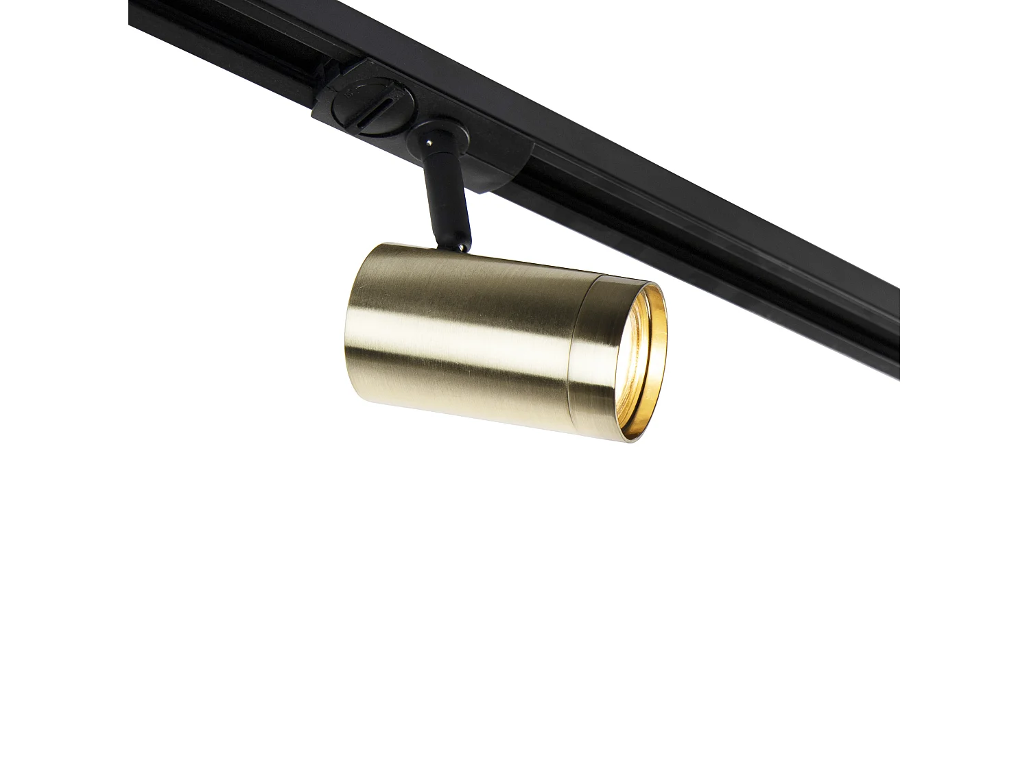 Système sur rail avec 5 spots monophasé noir avec or - Jeana