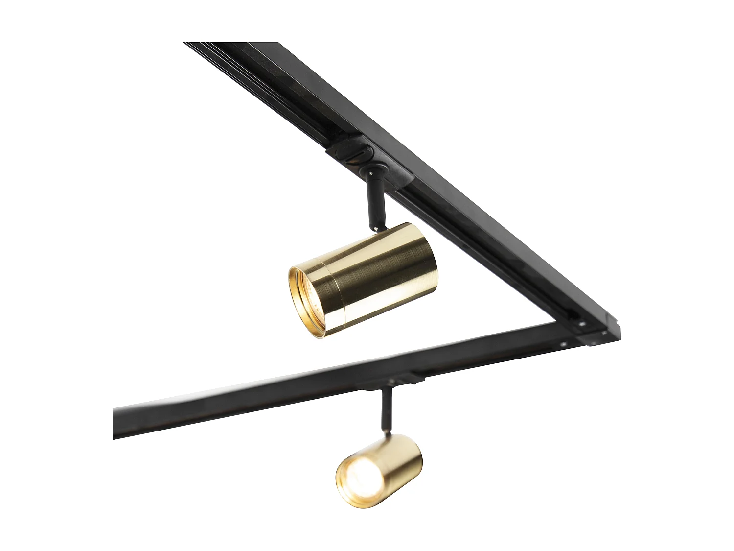 Système sur rail avec 5 spots monophasé noir avec or - Jeana