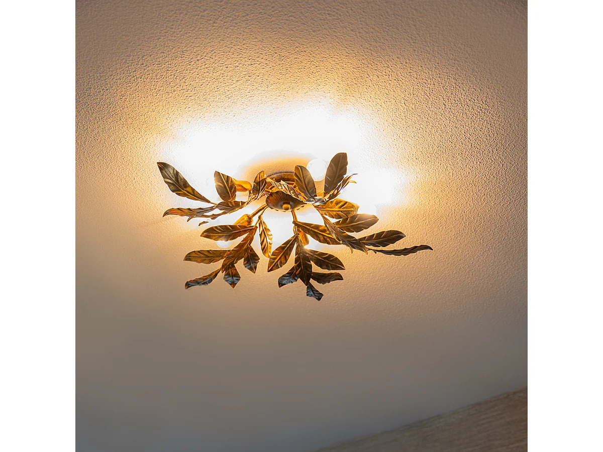 Plafonnier vintage or antique 5 lumières - Tilleul