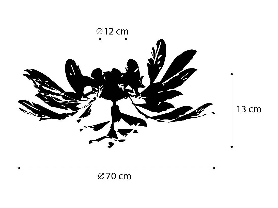 Plafonnier vintage or antique 5 lumières - Linden