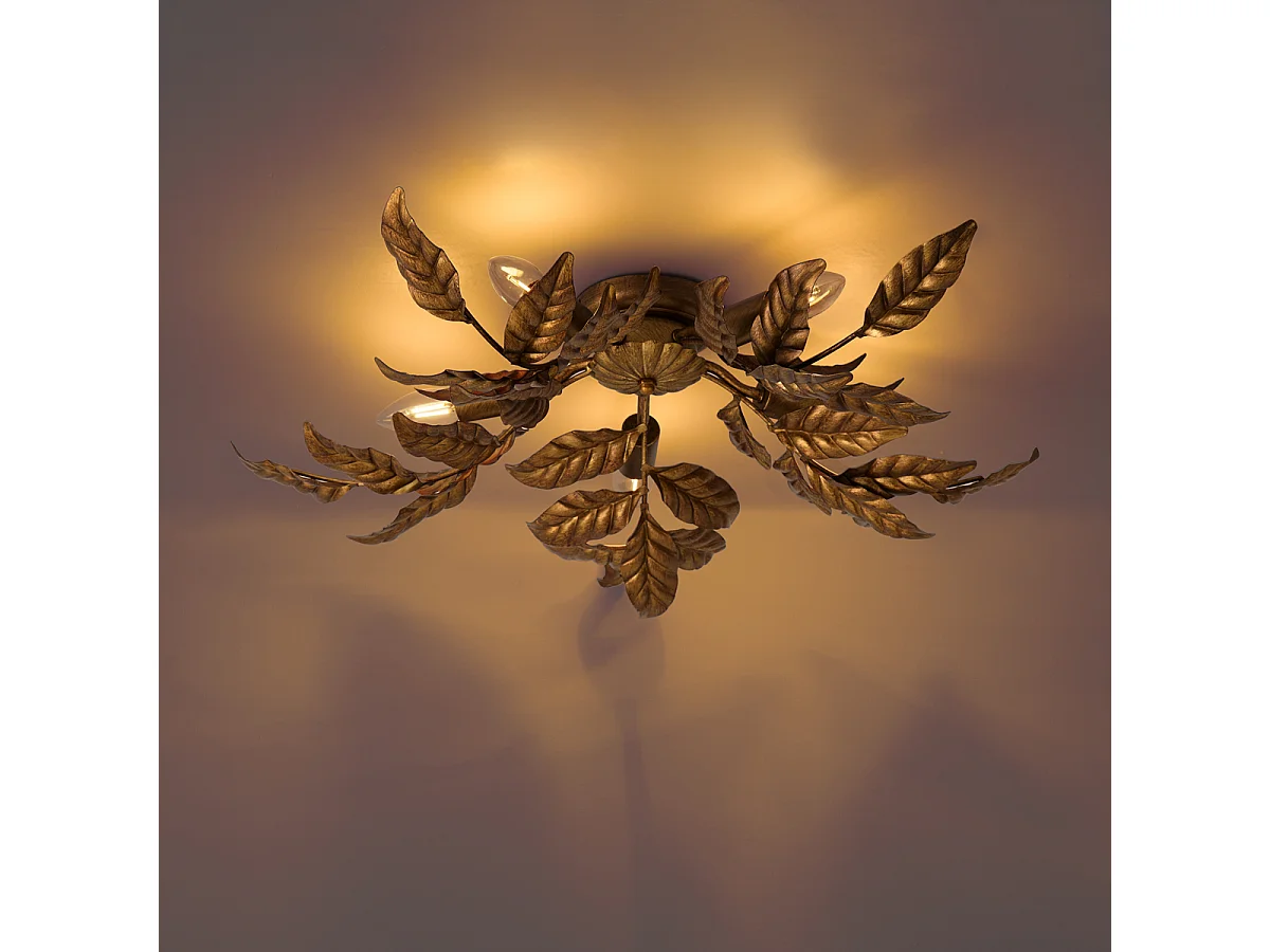 Plafonnier vintage or antique 5 lumières - Linden