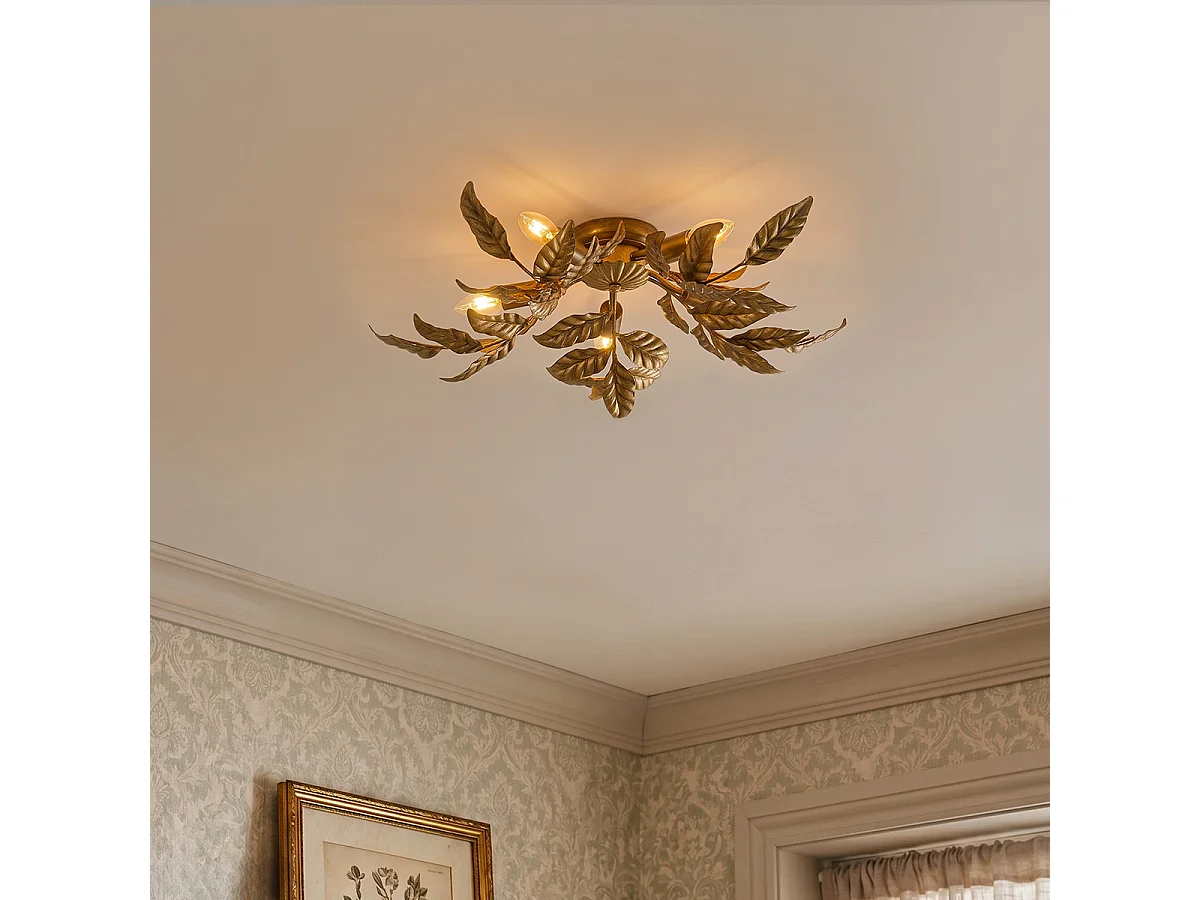 Plafonnier vintage or antique 5 lumières - Linden