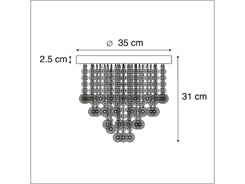 Plafonnier classique or / laiton 35 cm - Medusa
