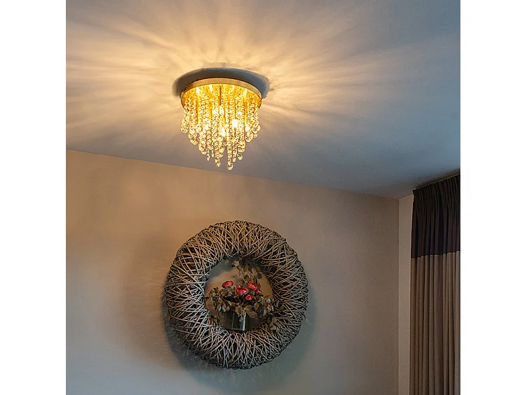 Plafonnier classique or/laiton 35 cm - Medusa