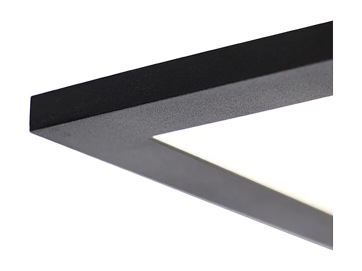 Plafonnier noir 80 cm avec LED et télécommande - Liv