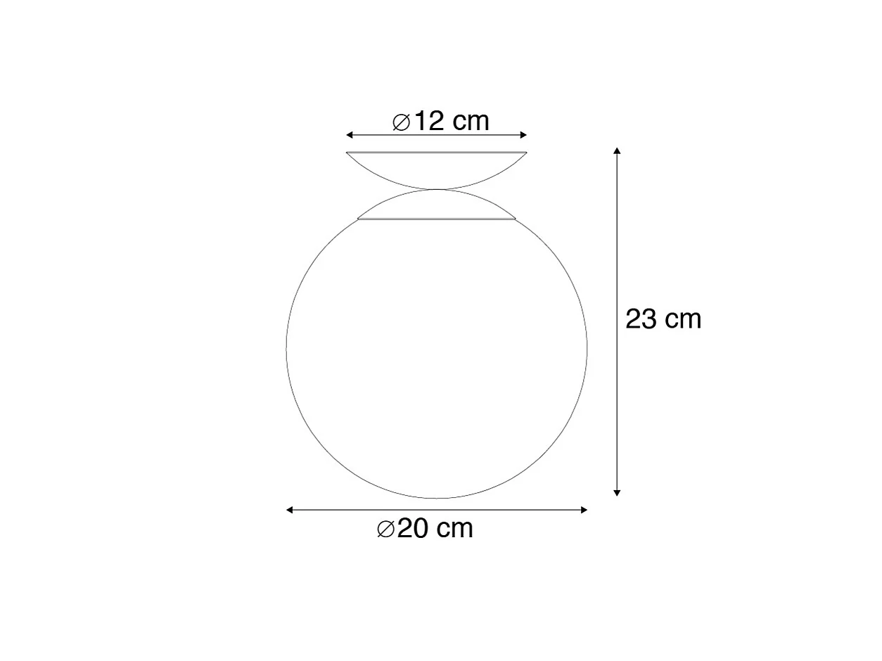Plafonnier Art Déco en laiton avec verre noir - Pallon
