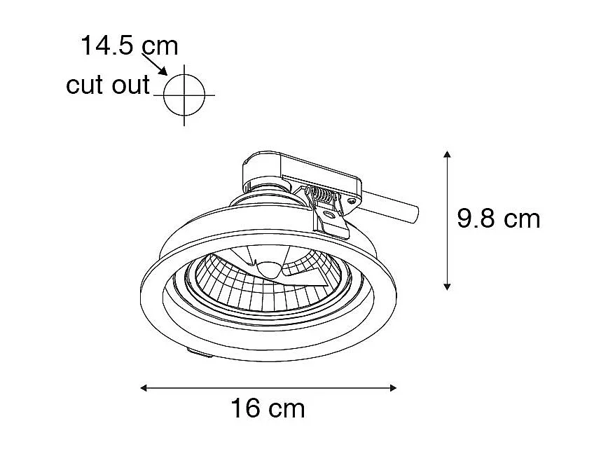 Spot encastré rond noir orientable - Chuck 111