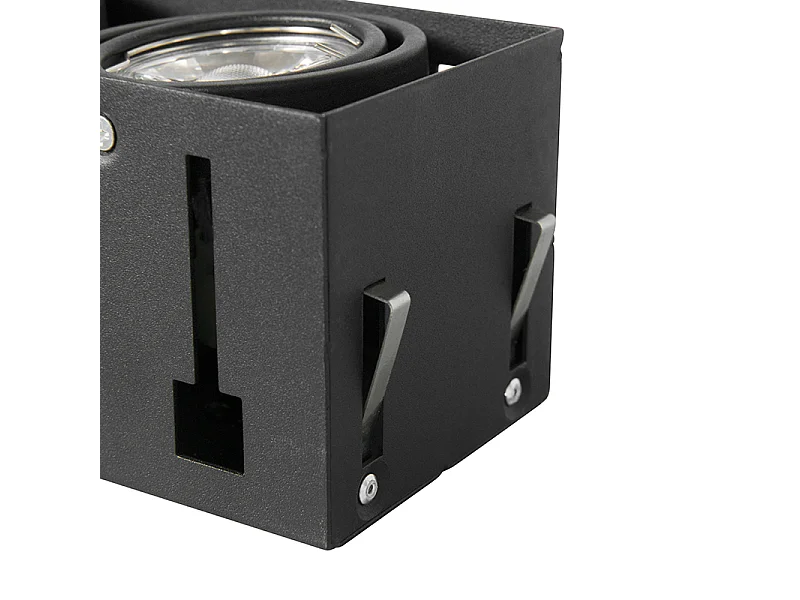 Spot encastré intelligent noir avec 2 GU10 WiFi sans bordure - Oneon 2