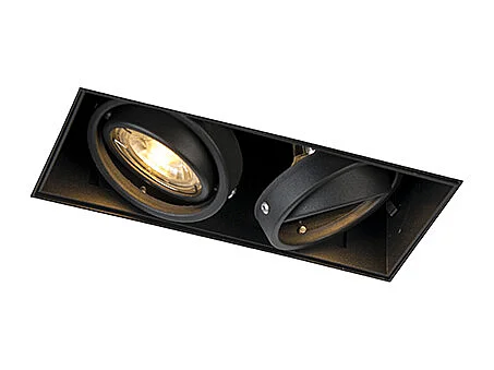 Spot encastré intelligent noir avec 2 GU10 WiFi sans bordure - Oneon 2