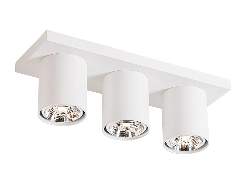Spot de plafond moderne blanc 3 lumières - Tubo
