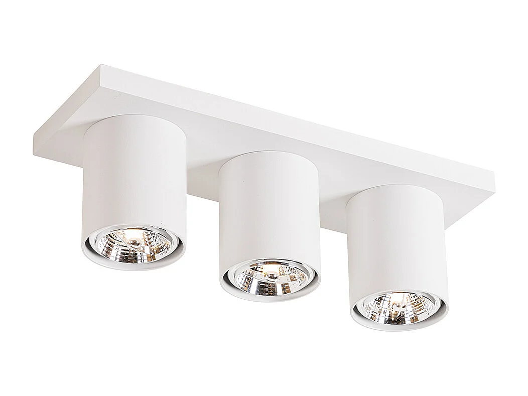 Spot de plafond moderne blanc 3 lumières - Tubo
