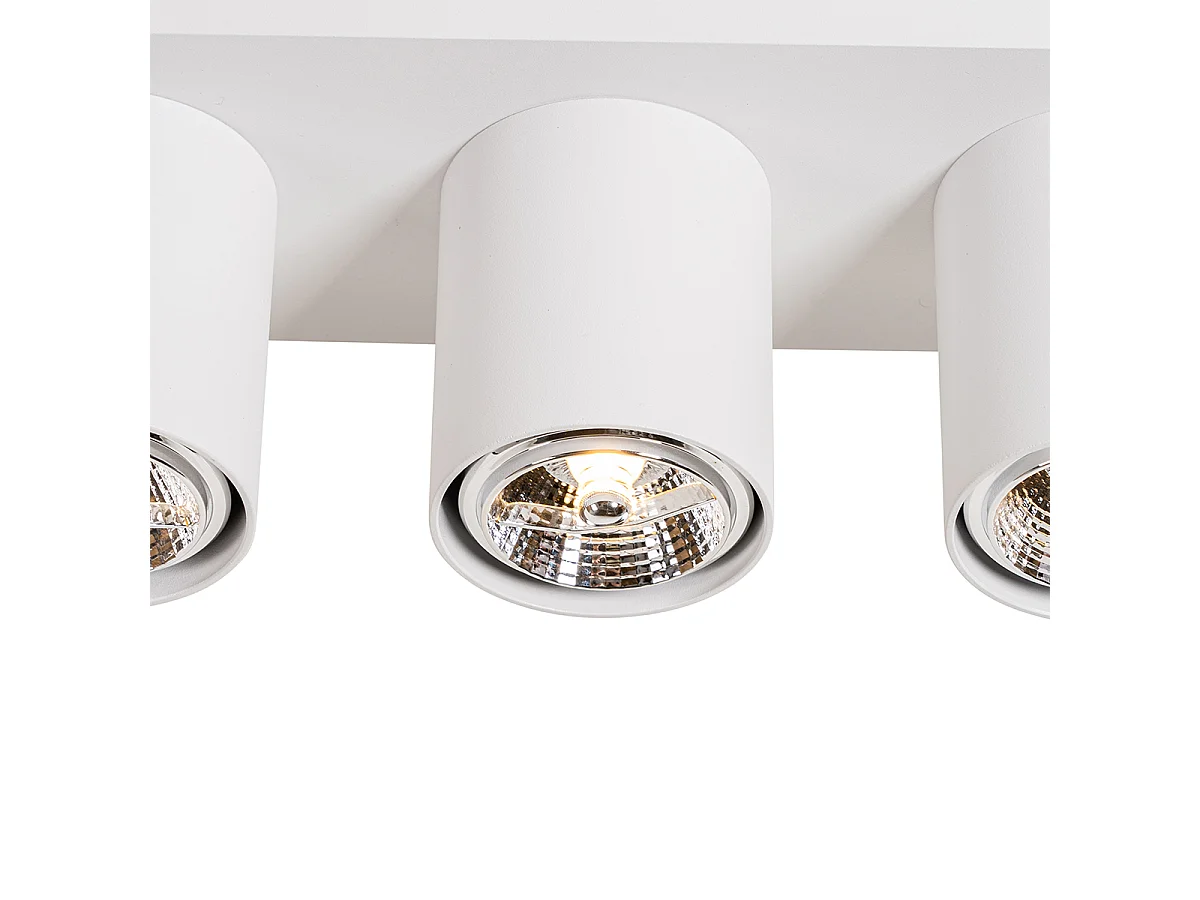 Spot de plafond moderne blanc 3 lumières - Tubo
