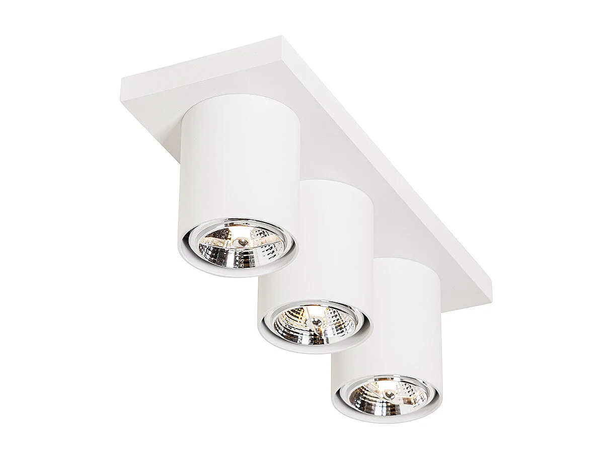 Spot de plafond moderne blanc 3 lumières - Tubo