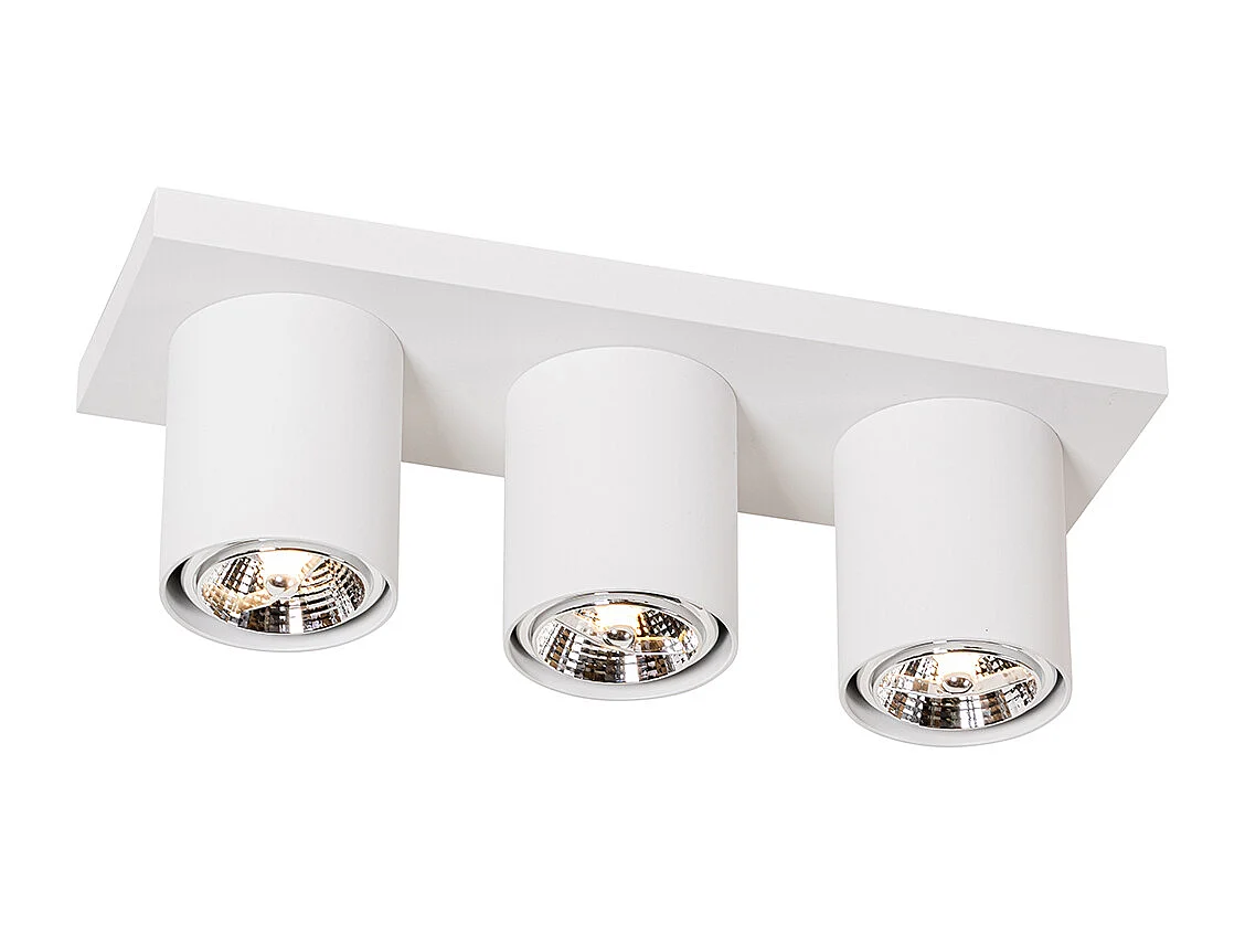 Spot de plafond moderne blanc 3 lumières - Tubo