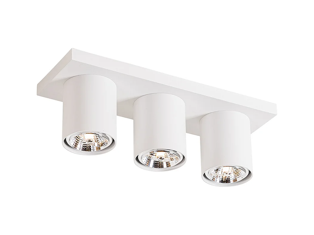 Spot de plafond moderne blanc 3 lumières - Tubo