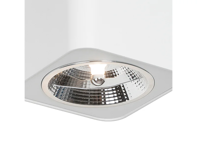 Spot en saillie moderne blanc carré GU10 111mm - Boxer