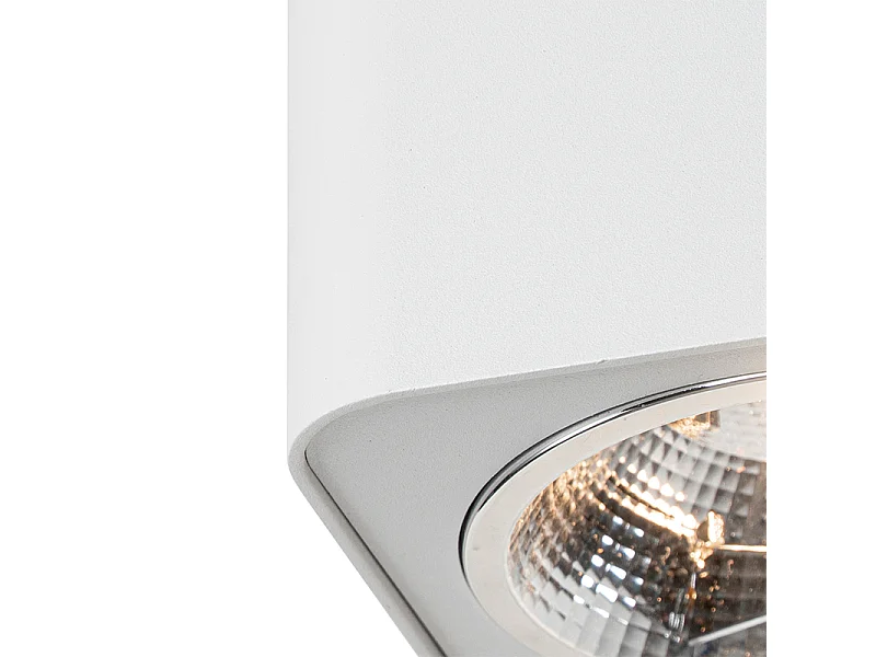 Spot en saillie moderne blanc carré GU10 111mm - Boxer