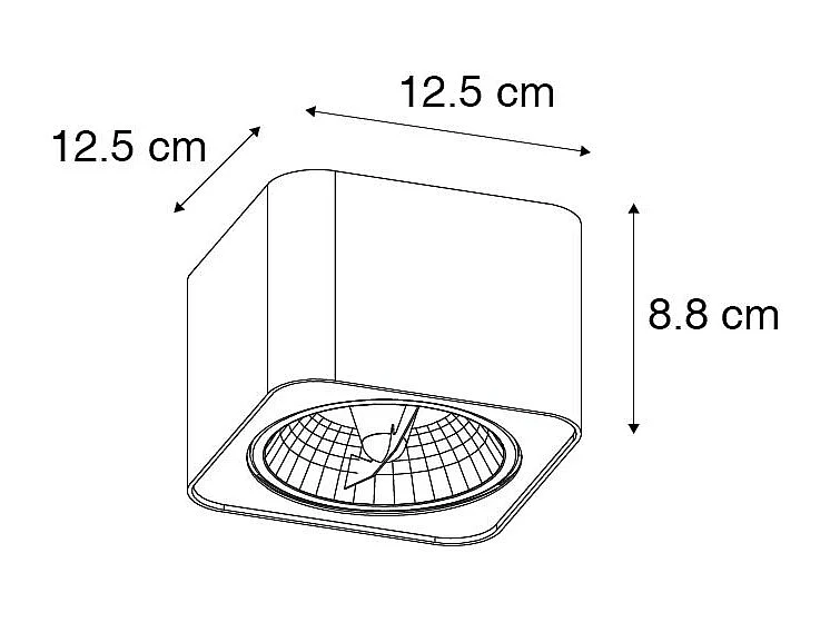Spot en saillie moderne blanc carré GU10 111mm - Boxer