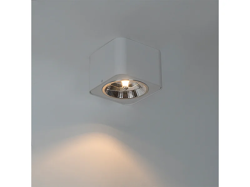 Spot en saillie moderne blanc carré GU10 111mm - Boxer