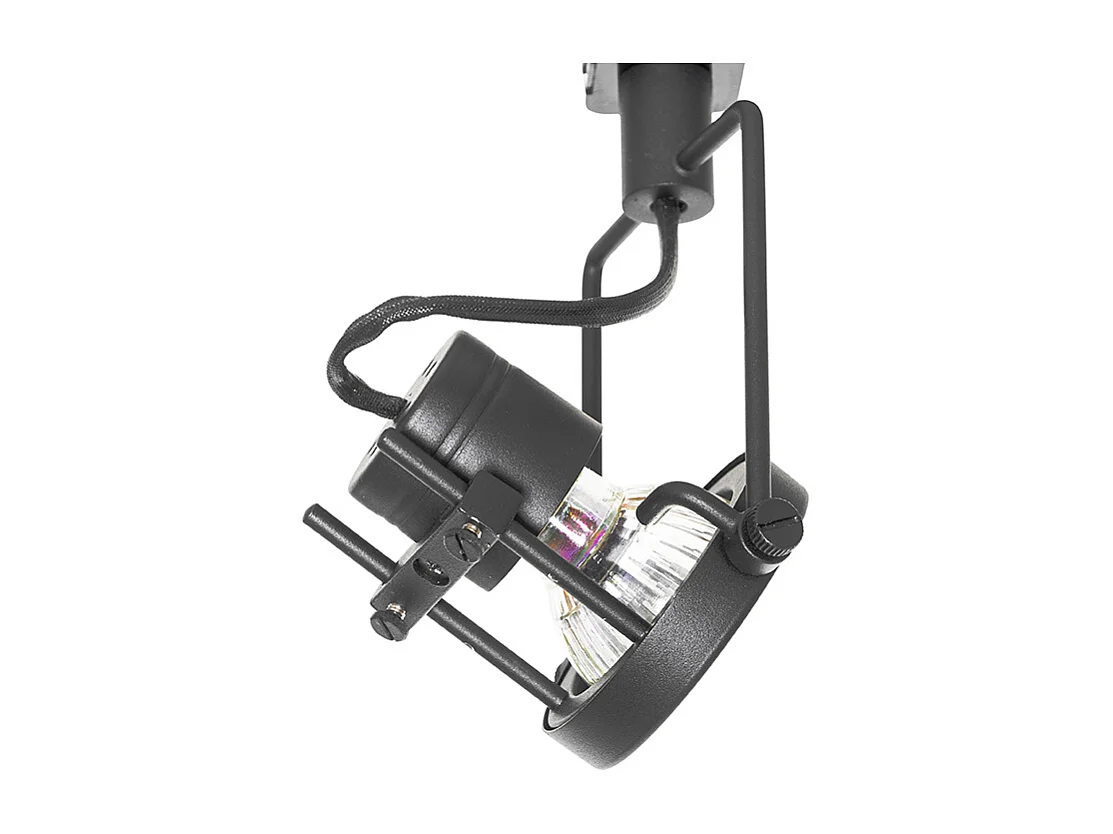 Système sur rail industriel avec 3 spots monophasés noirs - Suplux