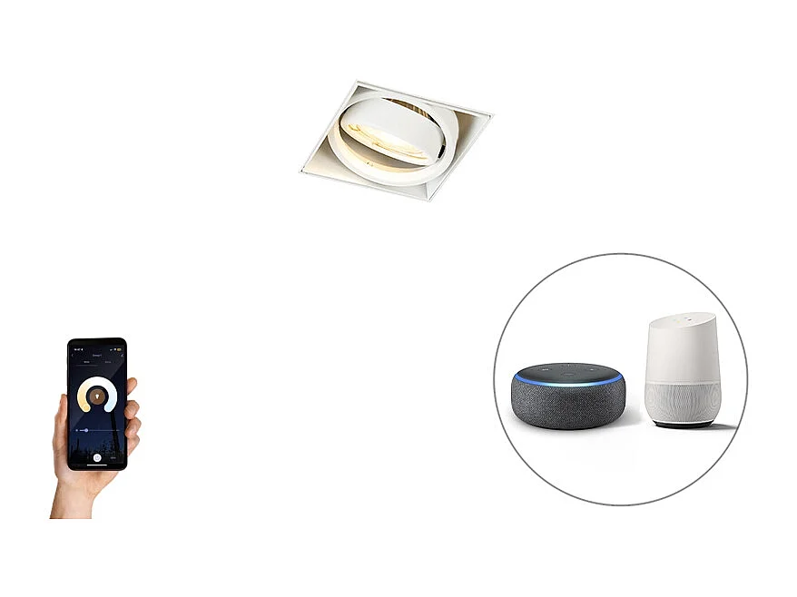 Spot encastré intelligent blanc sans bordure avec Wi-Fi GU10 - Oneon 1