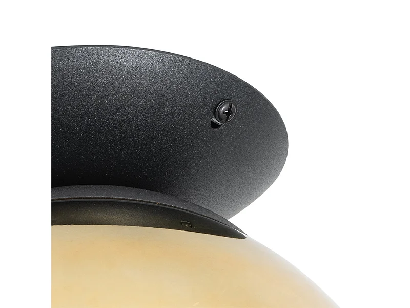 Plafonnier Art Déco noir avec verre doré - pallon