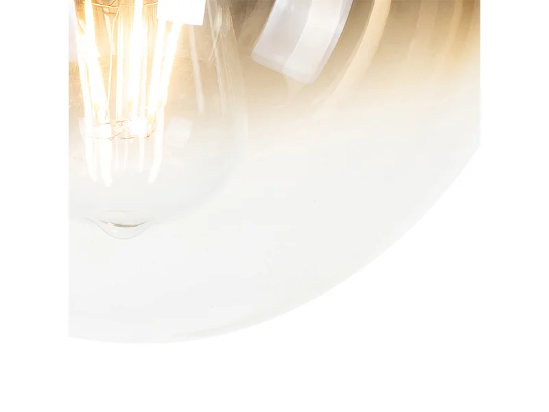 Plafonnier Art Déco noir avec verre doré - pallon