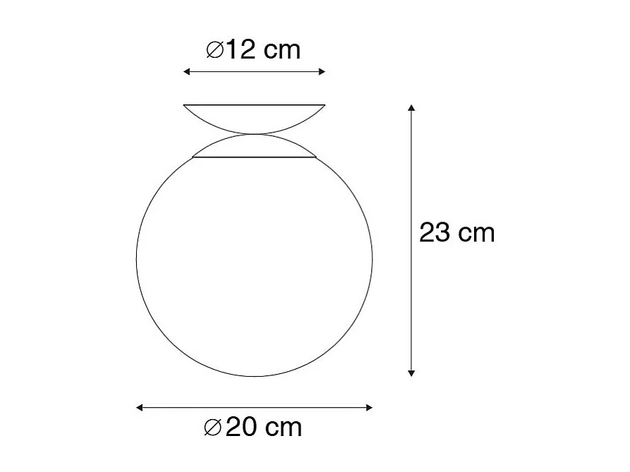 Plafonnier Art Déco noir avec verre doré - Pallon