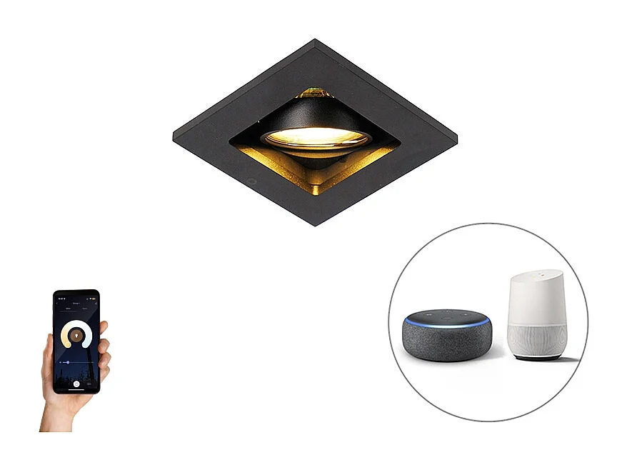 Spot encastrable intelligent noir avec WiFi GU10 réglable - Qure