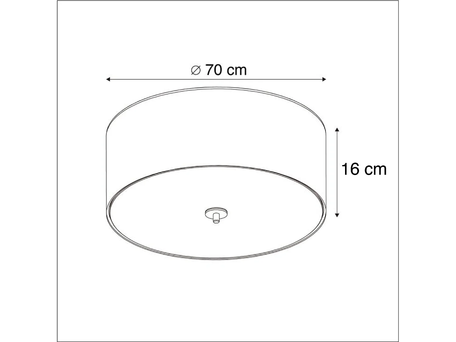 Plafonnier rond rustique taupe 70 cm - Drum Jute