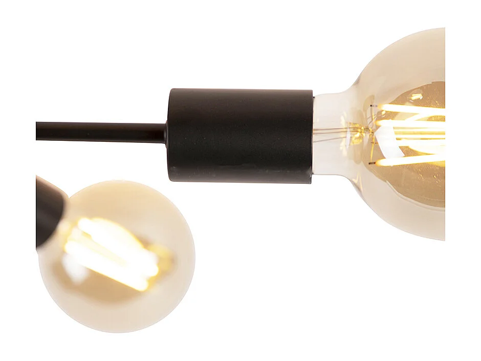 Plafonnier industriel noir 6 lumières - Sydney