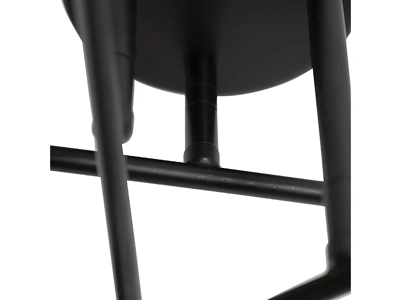 Plafonnier industriel noir 6 lumières - Sydney