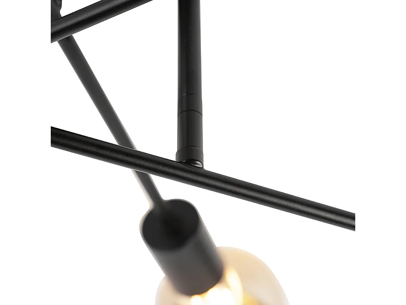 Plafonnier industriel noir 6 lumières - Sydney