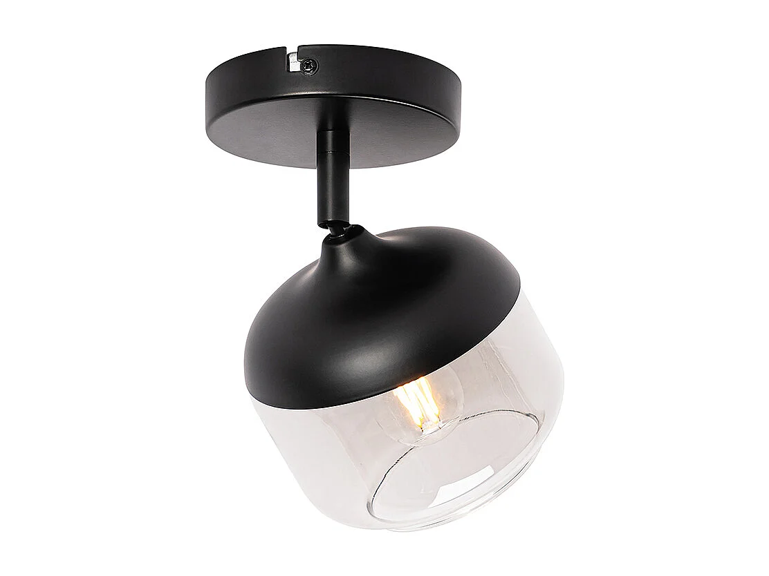 Spot design noir avec or et verre fumé - Kyan