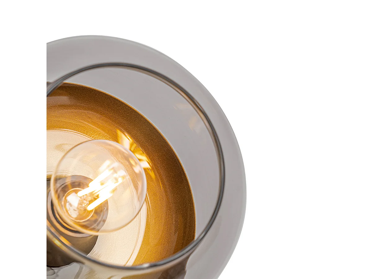 Spot design noir avec or et verre fumé - Kyan