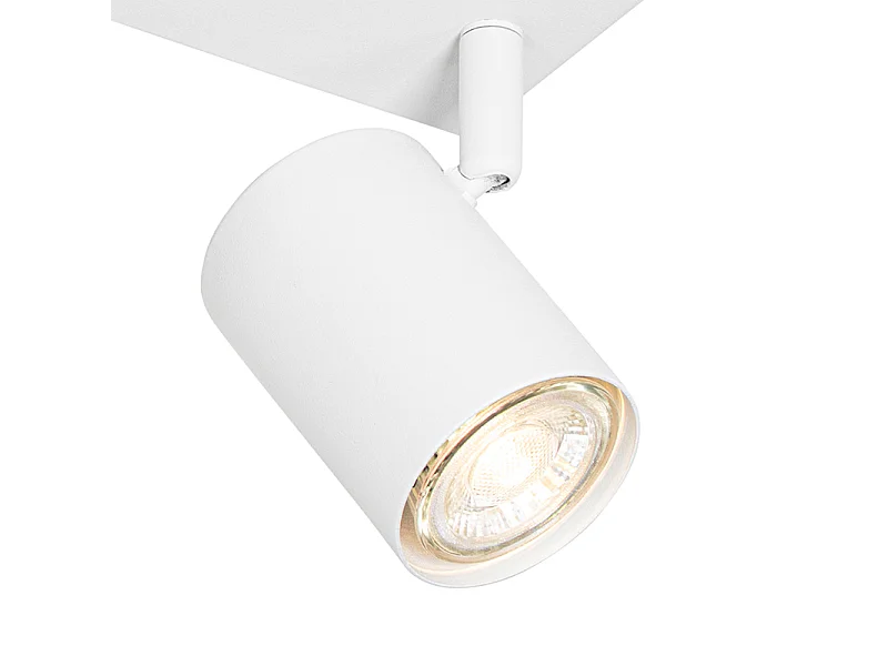 Plafonnier moderne blanc 3 lumières réglable rectangulaire - Jeana