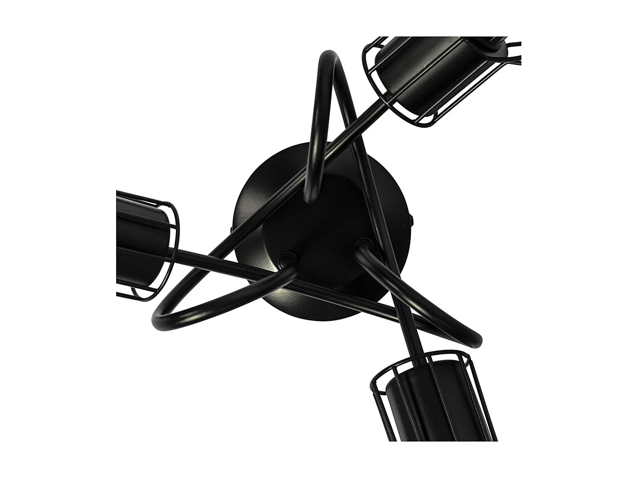 Plafonnier moderne noir 40 cm rond 3 lumières - Botu