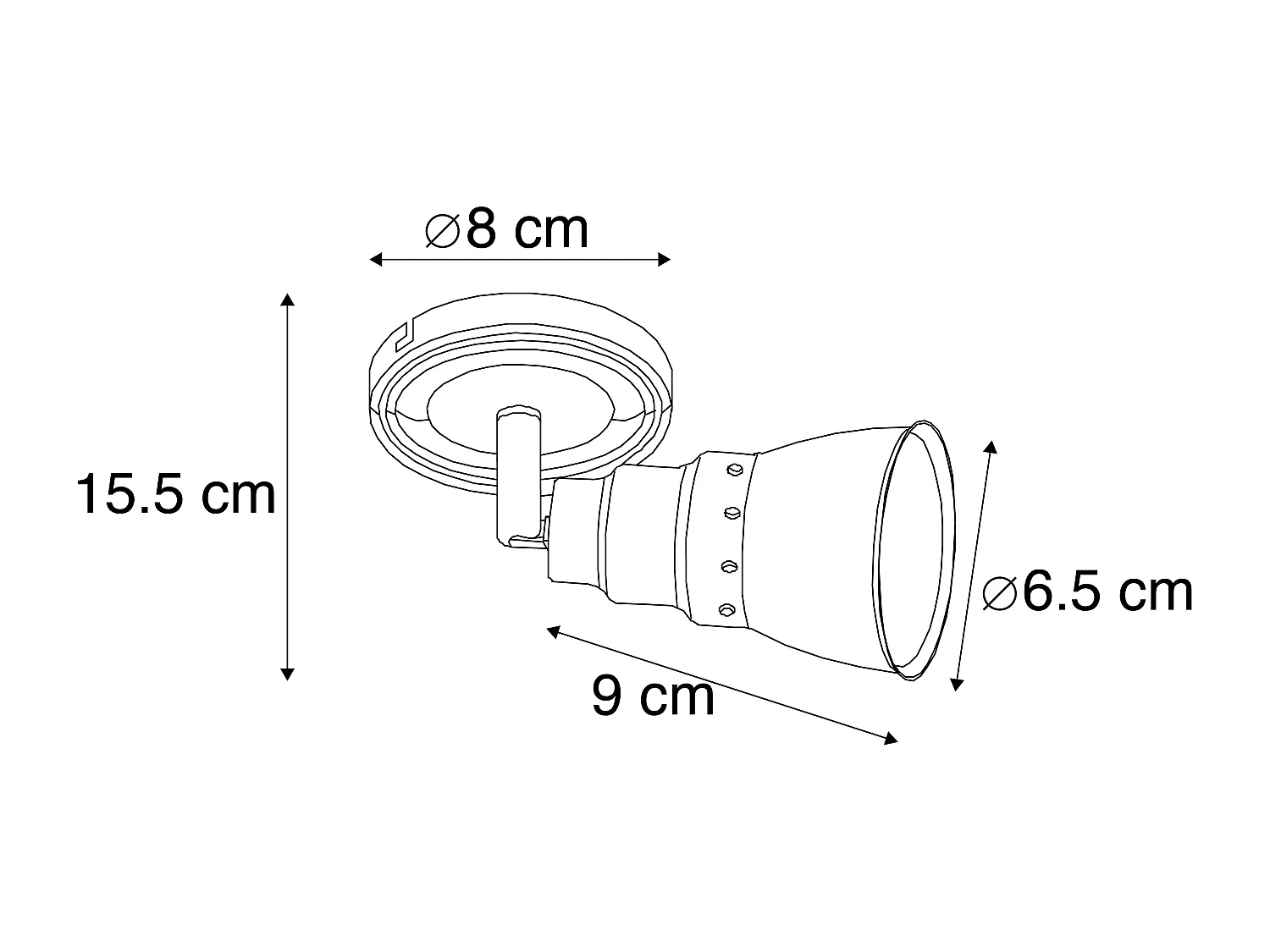 Spot de plafond et de mur antirouille et inclinable - Coney 1