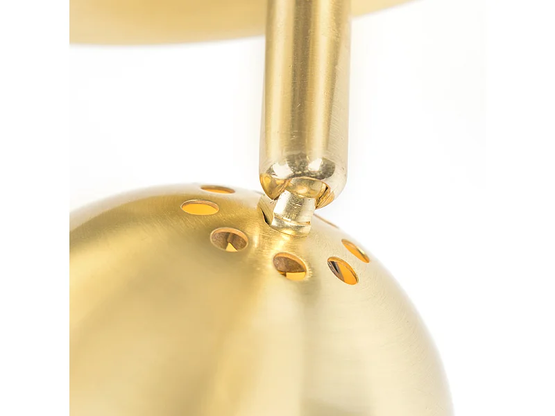 Rétro spot en laiton rond avec plaque de plafond 3 lumières - Gissi