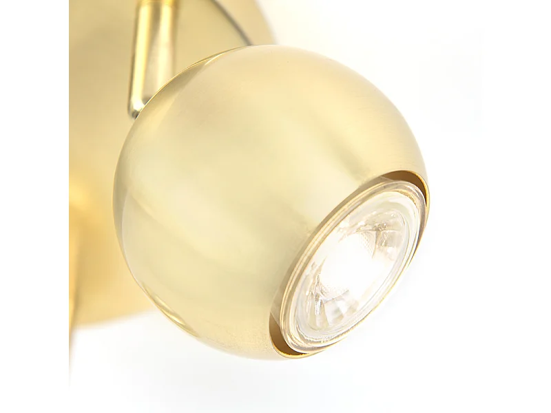 Rétro spot en laiton rond avec plaque de plafond 3 lumières - Gissi