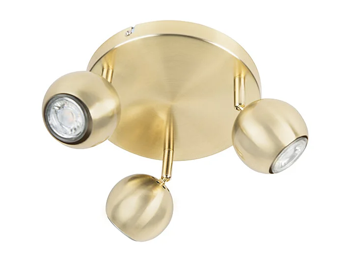 Spot rond rétro en laiton avec plaque de plafond 3 lumières - Gissi