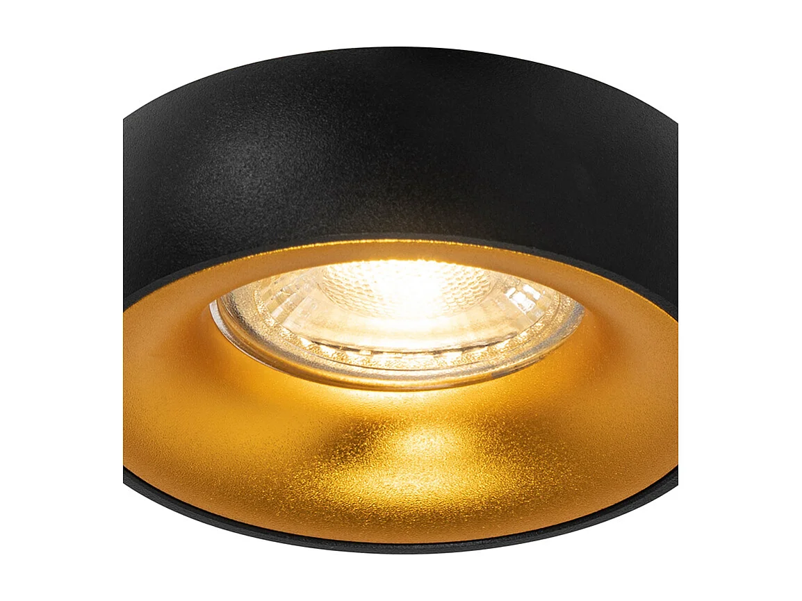 Spot encastré design noir avec intérieur doré - Mooning