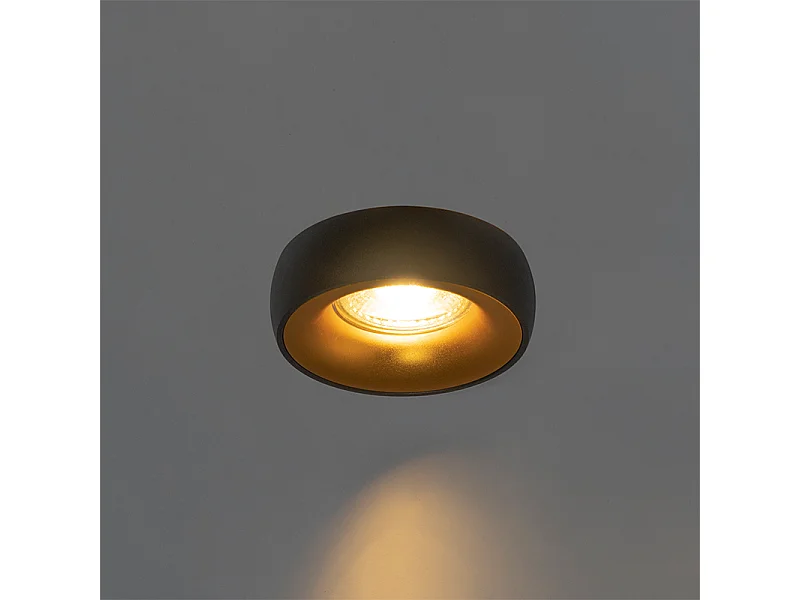Spot encastré design noir avec intérieur doré - Mooning