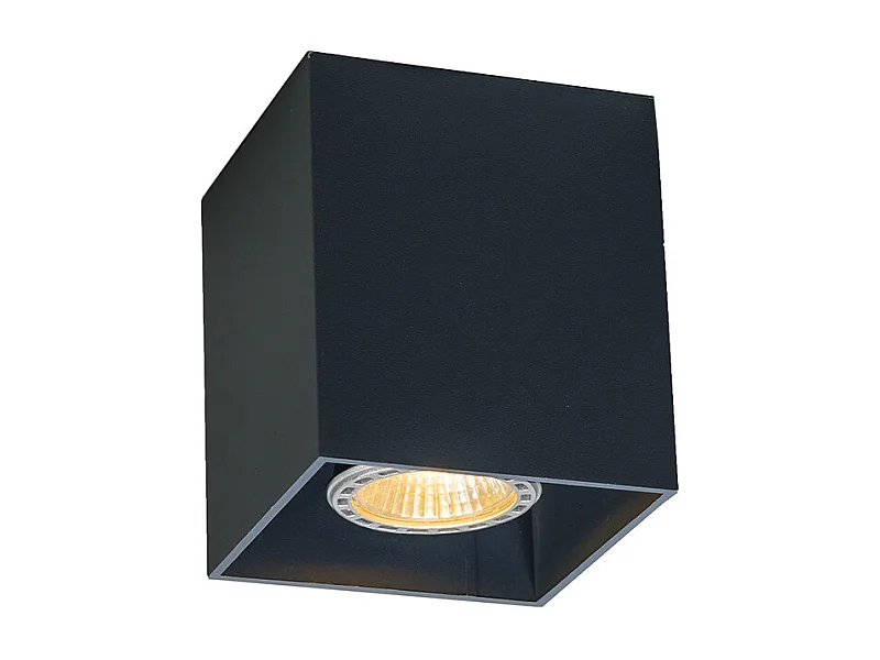 Spot en saillie moderne noir GU10 50mm - Qubo