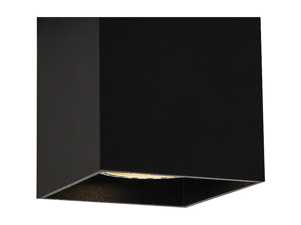 Spot en saillie moderne noir GU10 50mm - Qubo