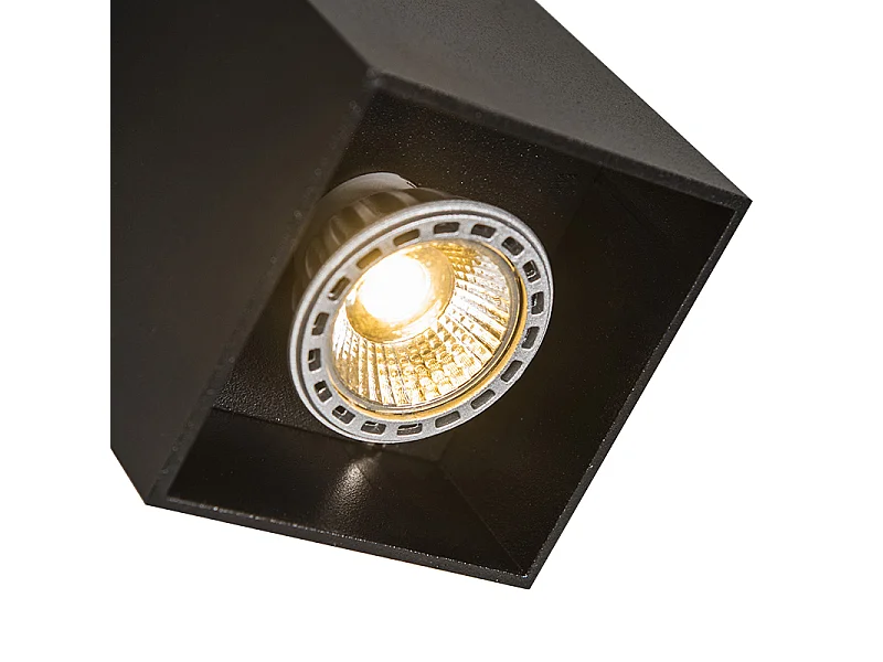 Spot en saillie moderne noir GU10 50mm - Qubo