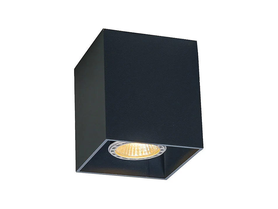 Spot en saillie moderne noir GU10 50mm - Qubo